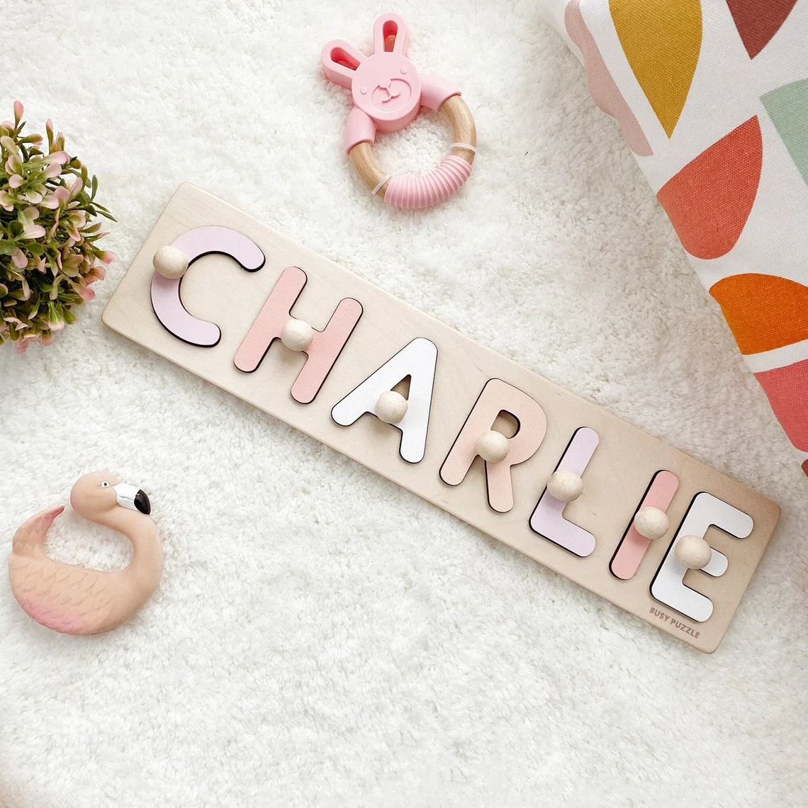 Party Games Baby Shower - لغز اسم شخصي مع أوتاد |